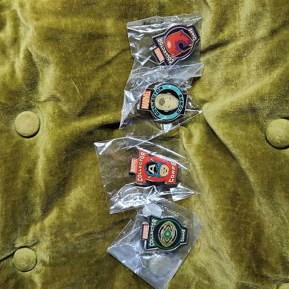 New Package Loot Crate Collector Corps Collectable Marvel Lapel Pin Bundle of 4